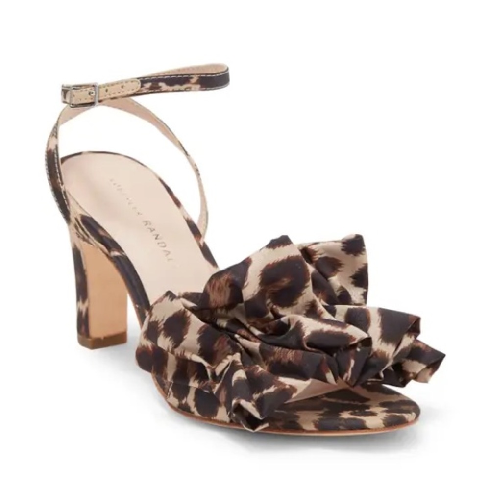 Loeffler Randall Blossom Block Heel Sandals in Leopard Print Size 7